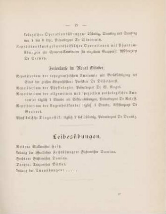 19, Leibesübungen