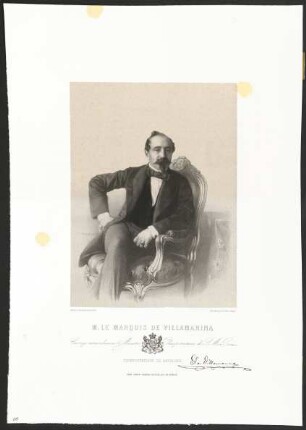 M. Le Marquis De Villamarina, Envoyé extraordinaire & Ministre Plénipotentiaire de S. M. à Paris, Plénipotentiaire De Sardaigne