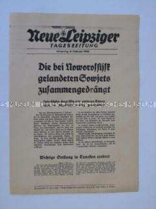 Extrablatt der "Neuen Leipziger Tageszeitung" u.a. zum deutschen Luftangriff auf die russische Hafenstadt Murmansk
