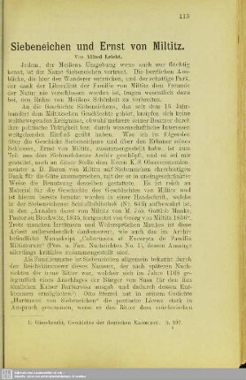 Siebeneichen und Ernst von Miltitz