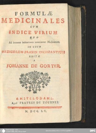 Formulae medicinales : quo ad inventas indicationes inveniuntur medicamina