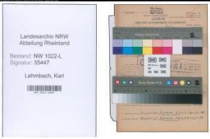 Entnazifizierung Karl Lehmbach , geb. 02.01.1903 (Arbeiter)