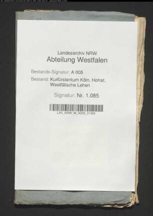 Lehnsfiskalischer Anwalt gegen den Freiherrn von Eppe zu Reckenberg wegen Einziehung des Anteils des verstorbenen Anton Ludwig von Dalwigk an denZehnten zu Hallenberg und Medelon und am Burgsitz zu Medebach