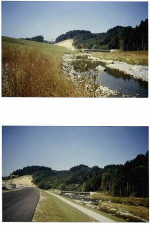 Verlegte Argen bei Oberau Im Hintergrund Feldwegüberführung über die Argen bei Betr. km 23,641
