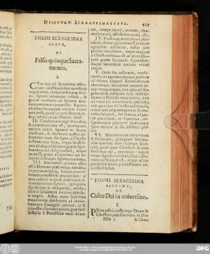 Thesis Sexagesima Septima, De Cultu Dei in universum.