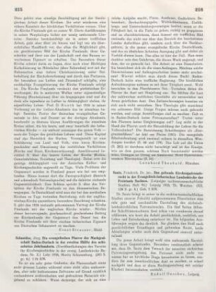 215-216 [Rezension] Schneider, Jörg, Die evangelischen Pfarrer der Markgrafschaft Baden-Durlach in der zweiten Hälfte des achtzehnten Jahrhunderts