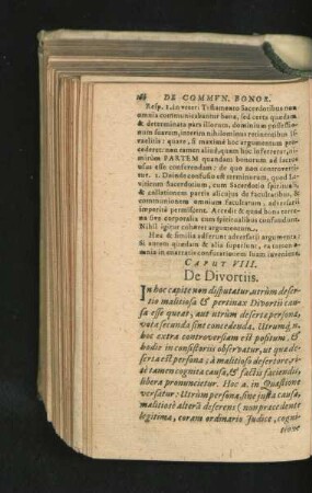 Caput VIII. De Divortiis.