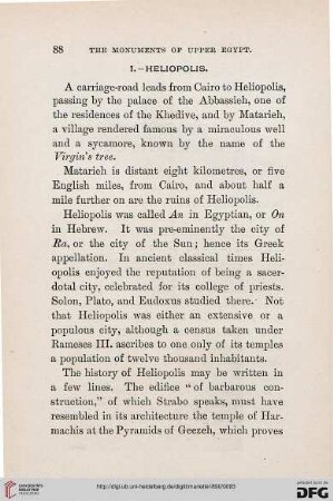 I: Heliopolis