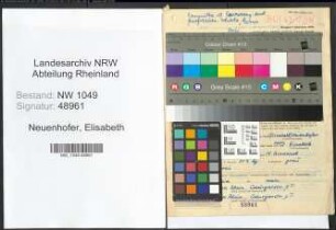 Entnazifizierung Elisabeth Neuenhofer , geb. 20.02.1885 (Lehrerin)