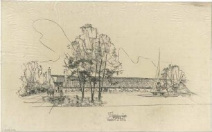 Gsaenger, Gustav; München; Ausstellungshalle - Südseite (Perspektive)