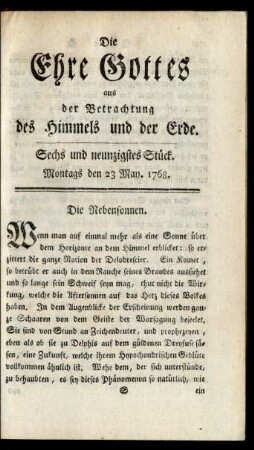Sechs und neunzigstes Stück. Montags den 23 May. 1768
