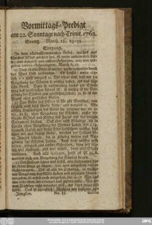 [No. 55.] Vormittags-Predigt am 22. Sonntage nach Trinit. 1762. Evang. Matth. 18, 23 - 35.