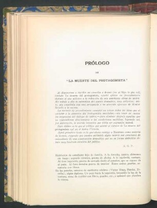 Prólogo de "La muerte del protagonista"