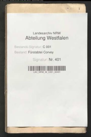 Anlagen zur Prozeßschrift Humillima exceptionis ... in Sachen Corvey gegen Paderborn wegen der Jurisdiktion in Jakobsberg