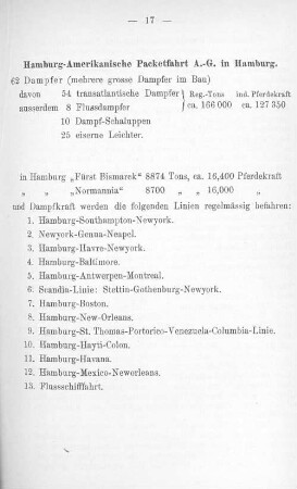 Hamburg-Amerikanische Packetfahrt A.-G. in Hamburg.