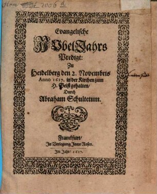 Evangelische Jubel-Jahrs-Predigt