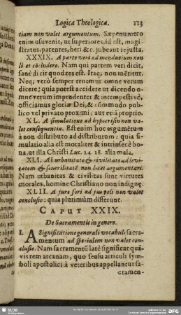 Caput XXIX. De Sacramentis in genere