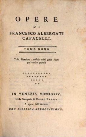 Opere Di Francesco Albergati Capacelli. 9