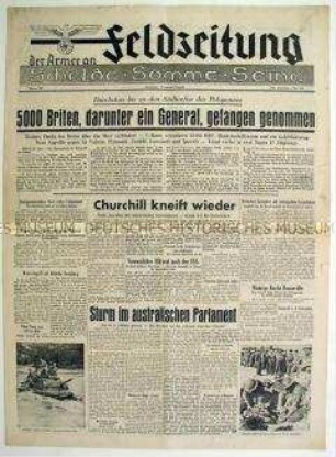 Kriegszeitung für die deutschen Truppen an der Westfront u.a. zum Krieg in Griechenland