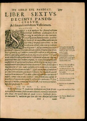 Liber Sextusdecimus Pandectarum.