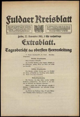 Ausgabe vom Montag, den 22. November 1915.