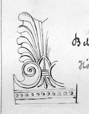 Belagstück aus Blech (in Form einer Palmette)