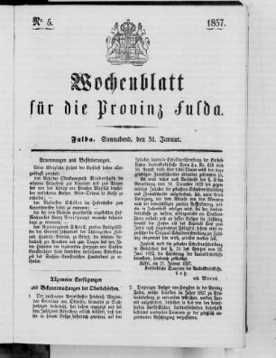 Nr. 5, Ausgabe vom 31. Januar 1857