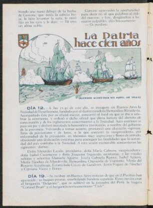 La patria hace cien años : (Sucesos acaecidos en abril de 1823)