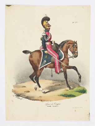 Officier de Dragons, Blatt 48 der Folge "Troupes françaises"