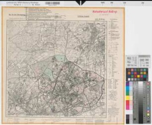 Katasteramt Bottrop  Stadtkreis Bottrop, Meßtischblatt Bottrop 4407, Farbige Einzeichnung mit Namensliste