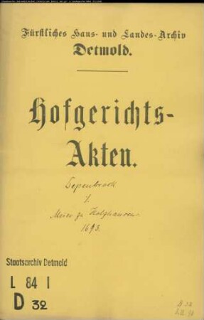 Depenbrock, Arnd Henrich gegen Meier zu Holzhausen - Schuldforderung