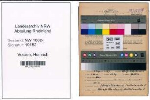 Entnazifizierung Heinrich Vossen, geb. 24.04.1877 (Pfoertner)