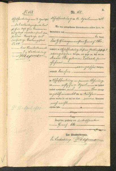 Standesamtsbuch der Stadt Aschaffenburg: Geburten 365/1900 - 184/1901