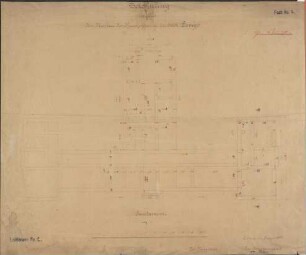 Zeichnung betreffs Neubau Krankenhaus Stadt Lemgo Fundamente Bauplan Juni 1899