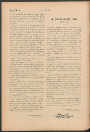 El gran Sarmiento, glotón : Anécdota
