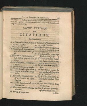 Caput Tertium. De Citatione.