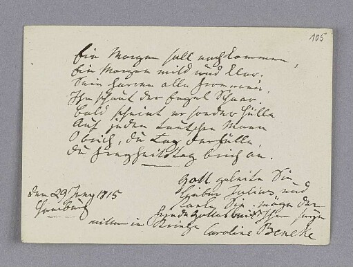 Karoline Beneke. – Hamburg, 29.06.1815