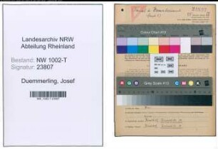 Entnazifizierung Josef Duemmerling , geb. 21.05.1907 (Techn.Stadtinspektor)