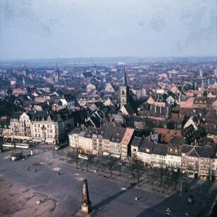 Erfurt. Domblick : Erfurt. Domblick auf ehemaligen Friedrich-Wilhelm-Platz mit Altstadt und Prediger-Kirche