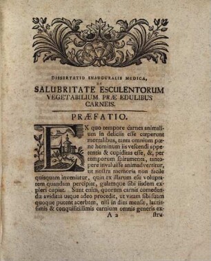 Diss. inaug. med. de salubritate esculentorum vegetabilium prae carnibus animalium