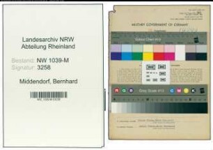 Entnazifizierung Bernhard Middendorf , geb. 09.11.1911 (Lehrer)