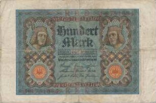 Zahlungsmittel / Reichsbanknote / Hundert Mark