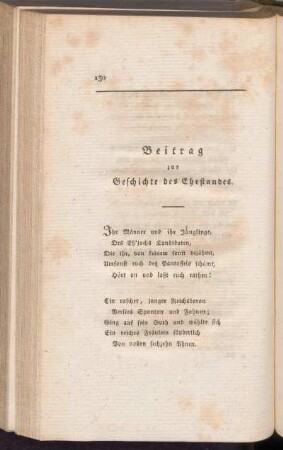 Beitrag zur Geschichte des Ehestandes
