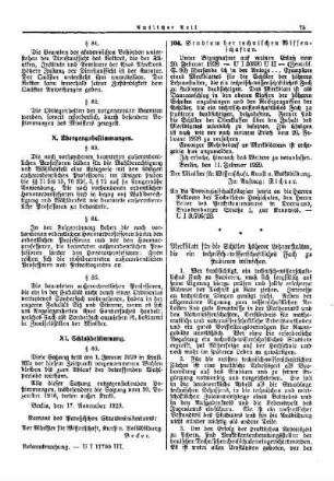 Studium der technischen Wissenschaften : [Amtlicher Teil]