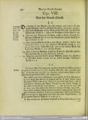 Cap. VIII. Von der Marckt-Strasse