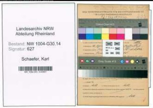 Entnazifizierung Karl Schaefer , geb. 26.12.1904 (Schiffsfuehrer)
