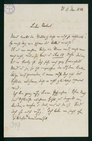 Brief vom 11. Januar 1884