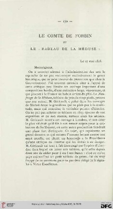 Le Comte de Forbin et le «Radeau de la Méduse»