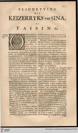 Beschryving des Kezerryks van Sina, of Taising