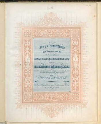 Drei Duetten für Sopran und Alt : (Texte von C. Heine) ; Op. 11